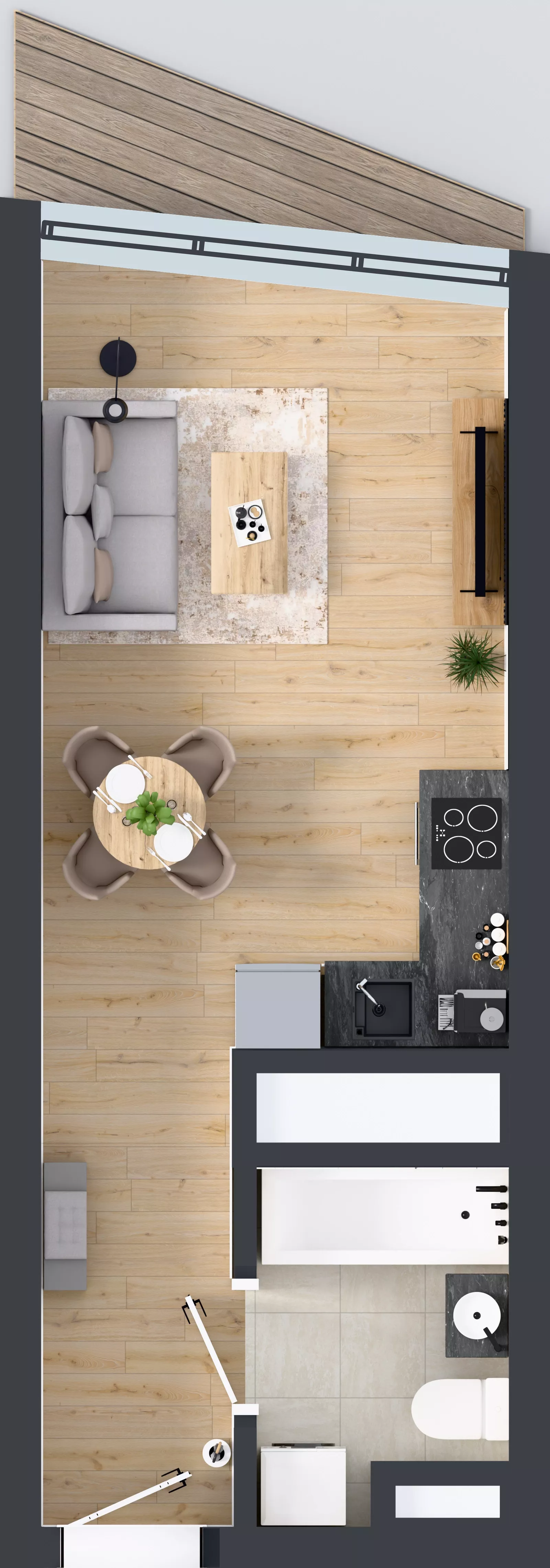 1 pokój, mieszkanie 27,23 m², piętro 20, oferta nr M.311, Nowa Gwiazda, Katowice, Zawodzie, ul. Bogucicka