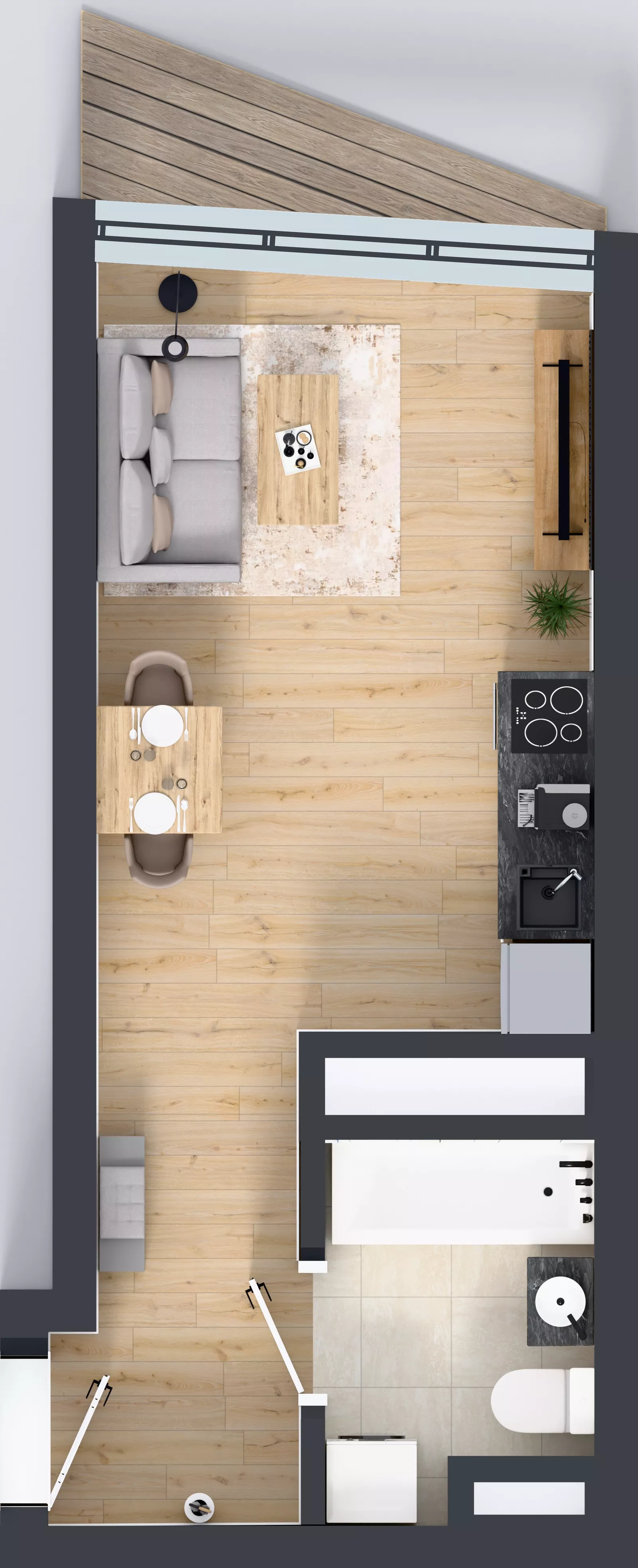 1 pokój, mieszkanie 26,13 m², piętro 20, oferta nr M.315, Nowa Gwiazda, Katowice, Zawodzie, ul. Bogucicka