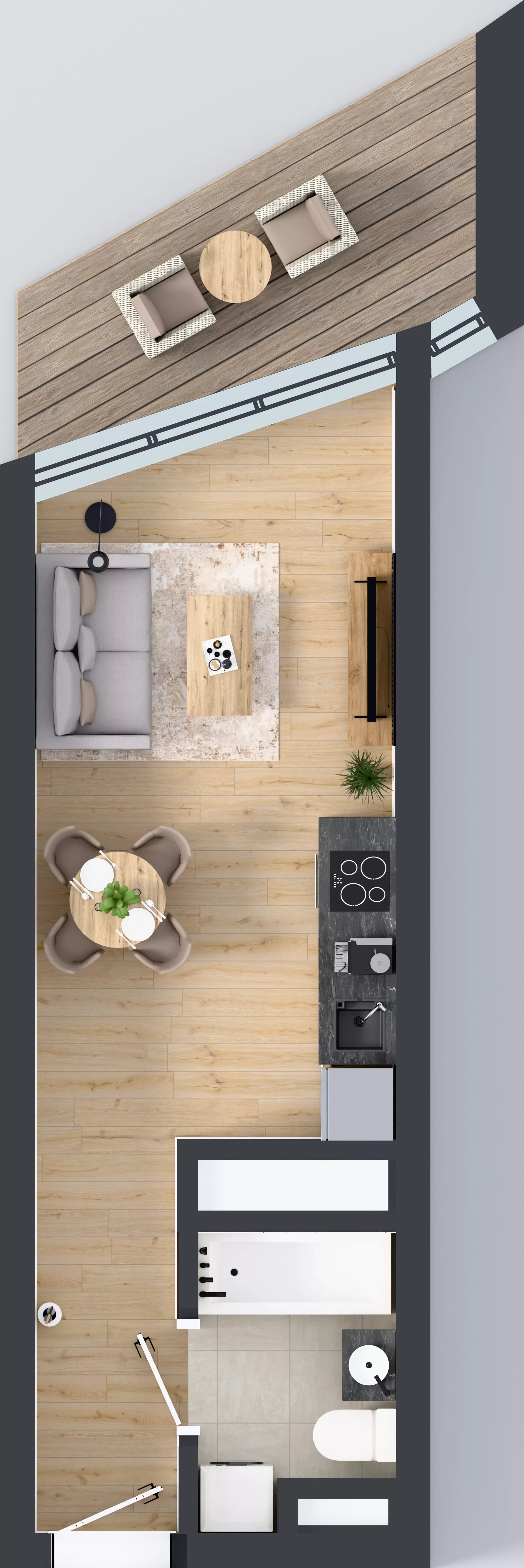 1 pokój, mieszkanie 25,52 m², piętro 21, oferta nr M.324, Nowa Gwiazda, Katowice, Zawodzie, ul. Bogucicka