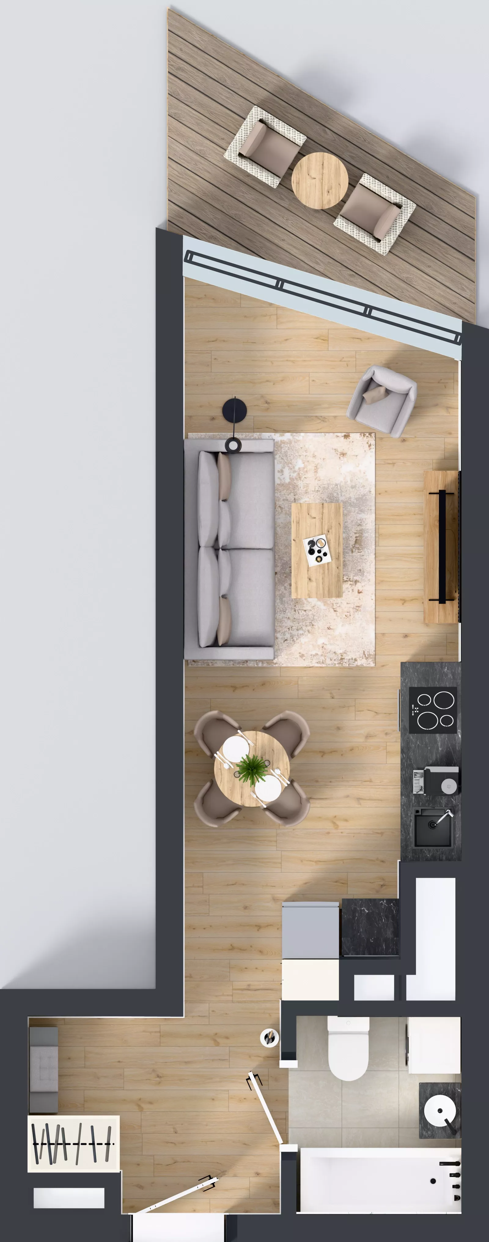 1 pokój, mieszkanie 29,42 m², piętro 21, oferta nr M.326, Nowa Gwiazda, Katowice, Zawodzie, ul. Bogucicka