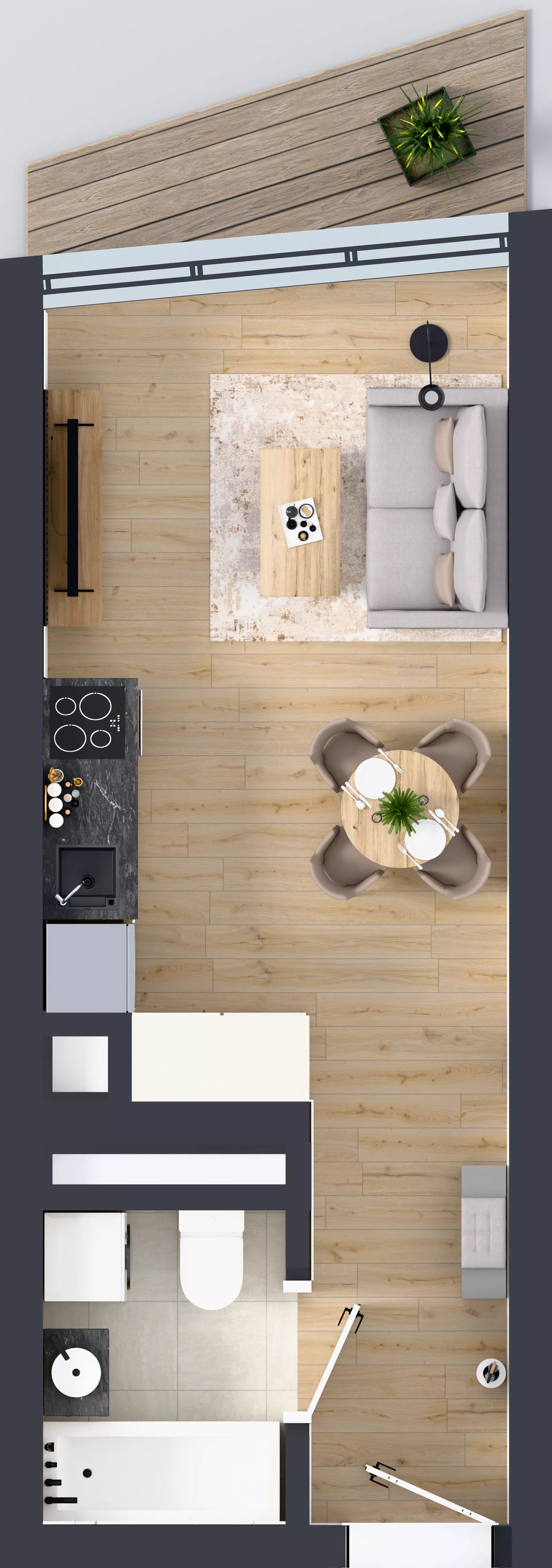 1 pokój, mieszkanie 25,13 m², piętro 22, oferta nr M.339, Nowa Gwiazda, Katowice, Zawodzie, ul. Bogucicka