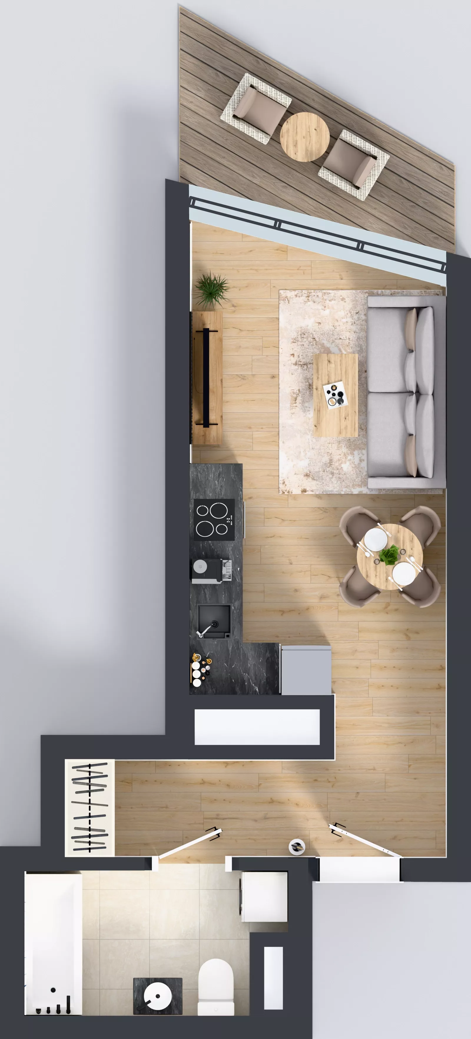 1 pokój, mieszkanie 28,77 m², piętro 22, oferta nr M.346, Nowa Gwiazda, Katowice, Zawodzie, ul. Bogucicka