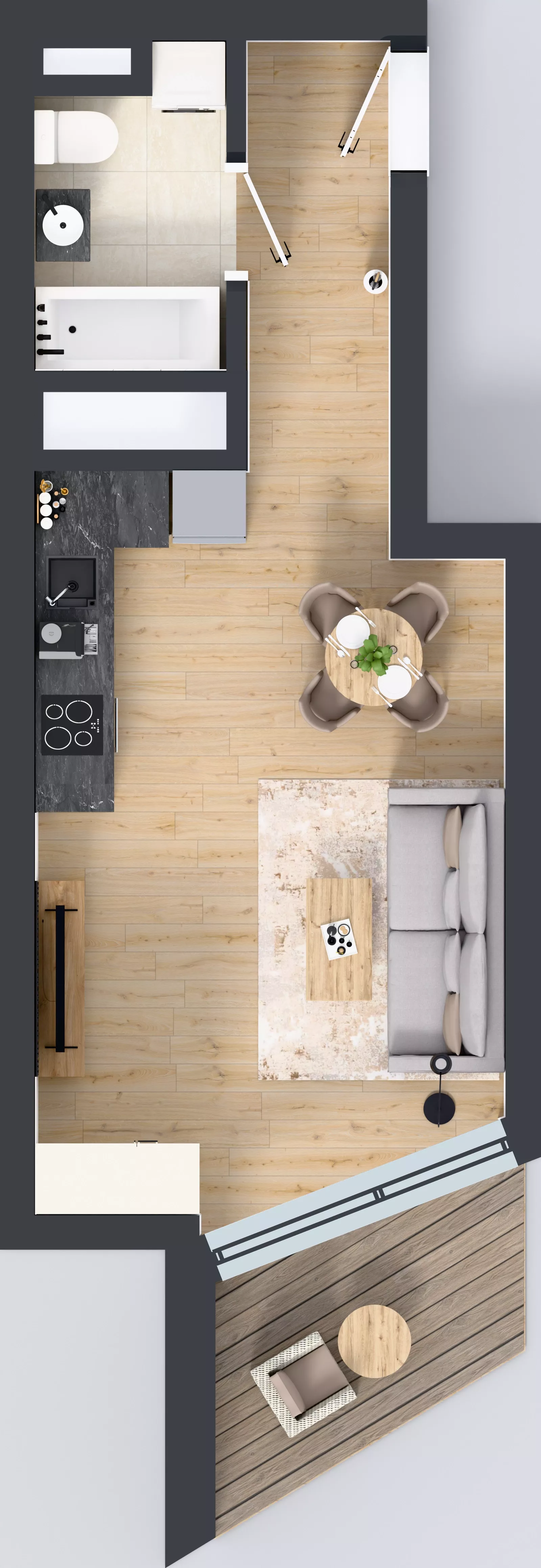 1 pokój, mieszkanie 30,52 m², piętro 23, oferta nr M.352, Nowa Gwiazda, Katowice, Zawodzie, ul. Bogucicka