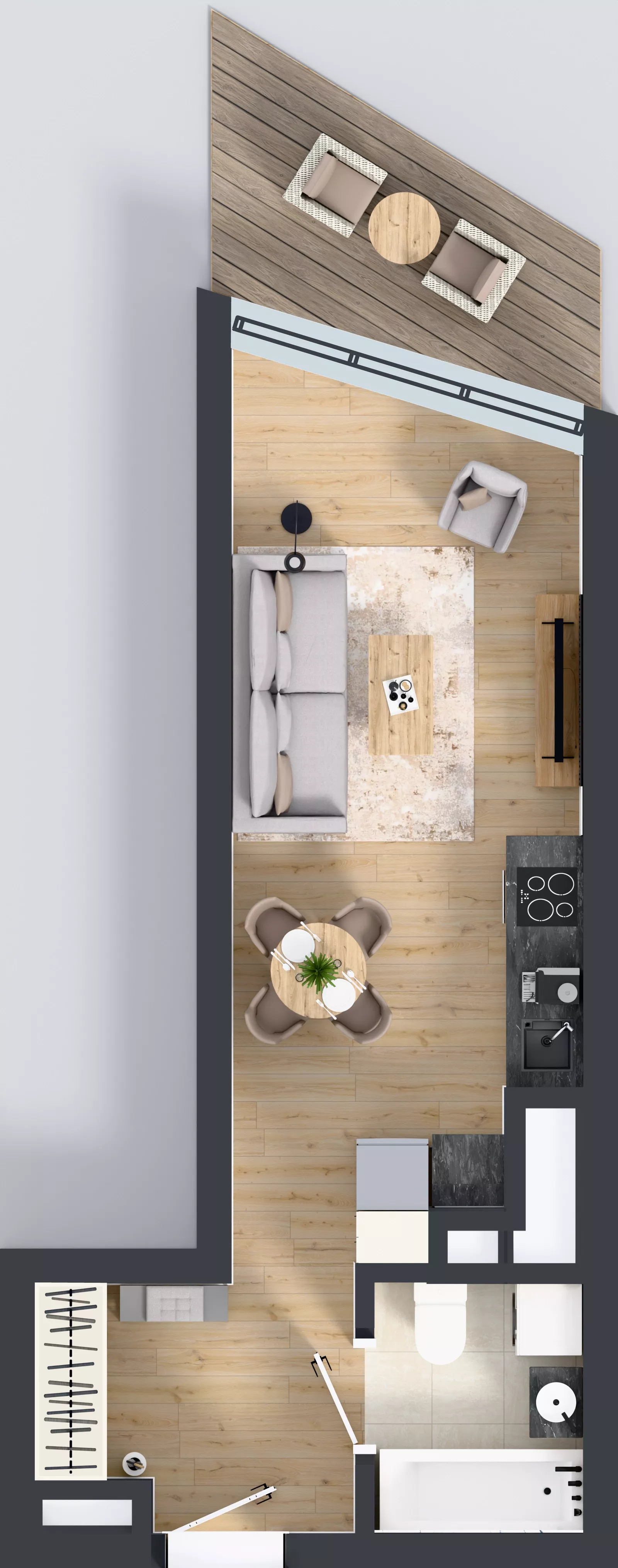 1 pokój, mieszkanie 29,42 m², piętro 23, oferta nr M.358, Nowa Gwiazda, Katowice, Zawodzie, ul. Bogucicka