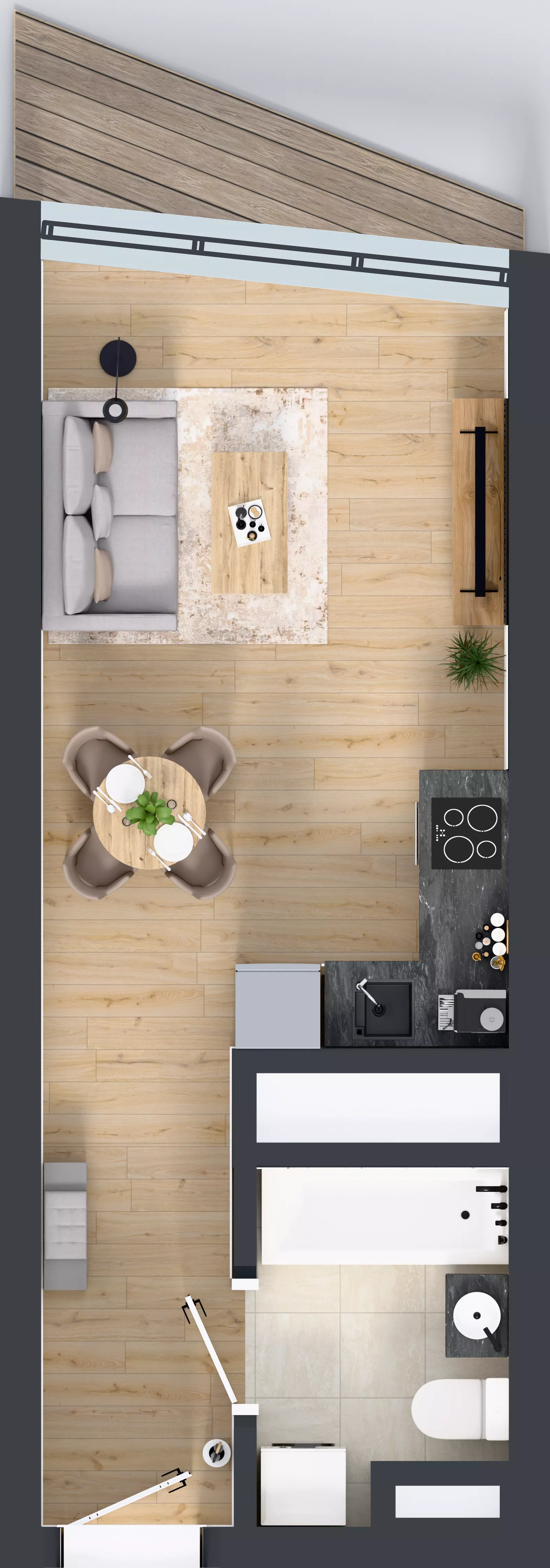 1 pokój, mieszkanie 27,23 m², piętro 23, oferta nr M.359, Nowa Gwiazda, Katowice, Zawodzie, ul. Bogucicka