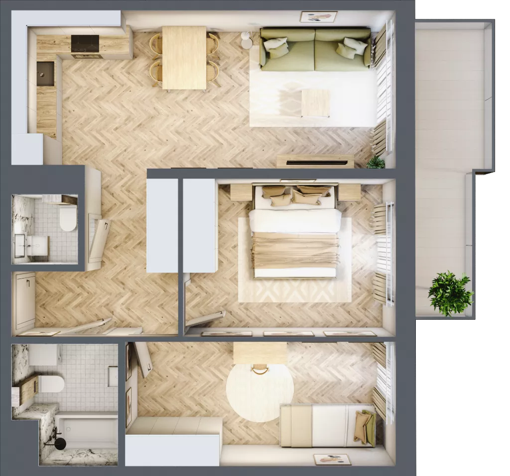3 pokoje, mieszkanie 60,27 m², piętro 6, oferta nr 122, Rezydencja Świerkowa, Radom, Idalin, ul. Świerkowa 47