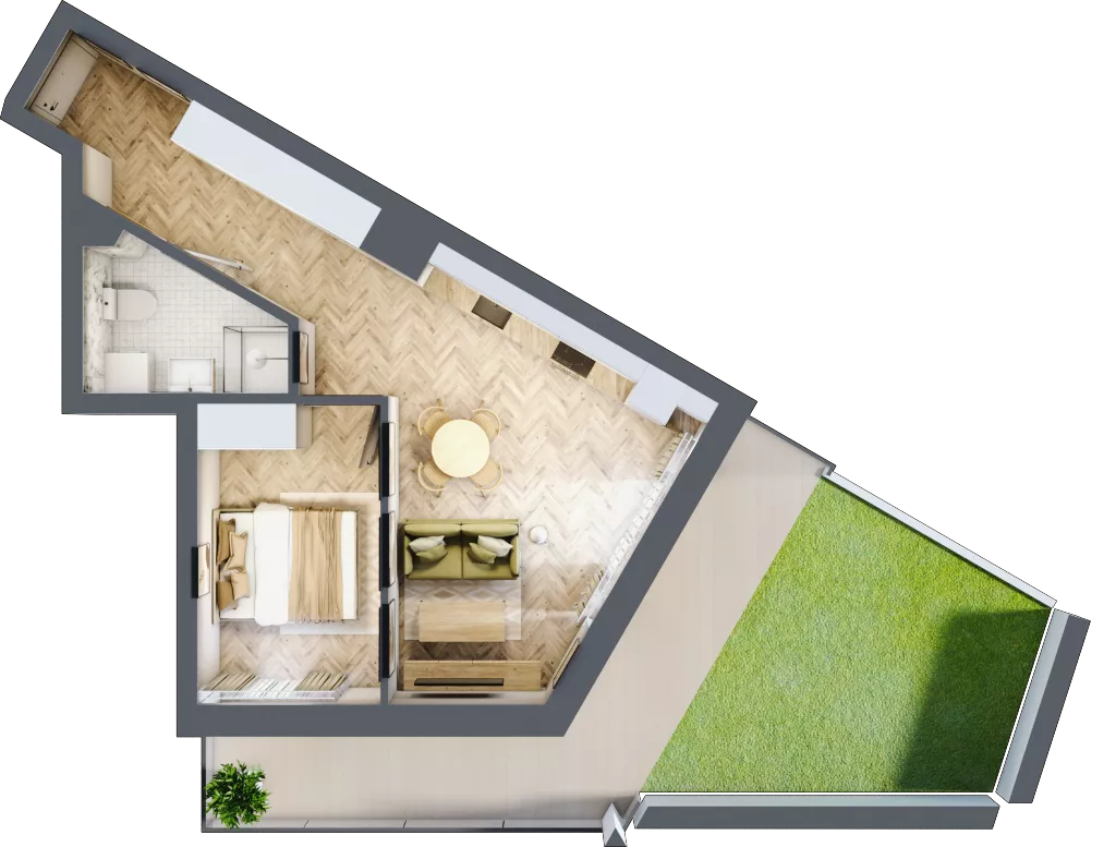 2 pokoje, mieszkanie 41,72 m², parter, oferta nr M025, ULTRADOM, Radom, Gołębiów, ul. Gołębiowska