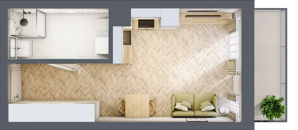 1 pokój, mieszkanie 28,28 m², piętro 2, oferta nr M055, ULTRADOM, Radom, Gołębiów, ul. Gołębiowska