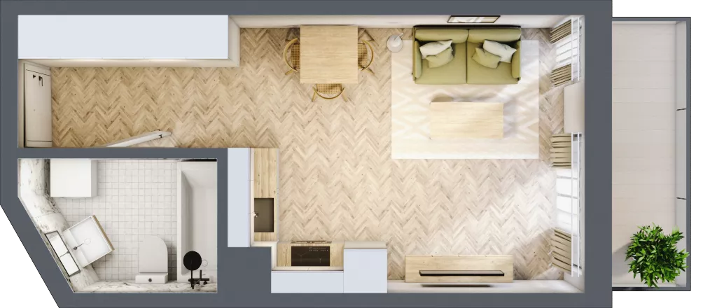 1 pokój, mieszkanie 28,46 m², piętro 3, oferta nr M081, ULTRADOM, Radom, Gołębiów, ul. Gołębiowska