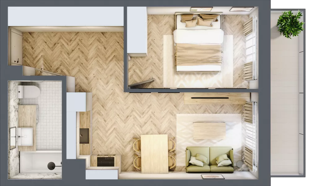 2 pokoje, mieszkanie 40,19 m², piętro 3, oferta nr M085, ULTRADOM, Radom, Gołębiów, ul. Gołębiowska