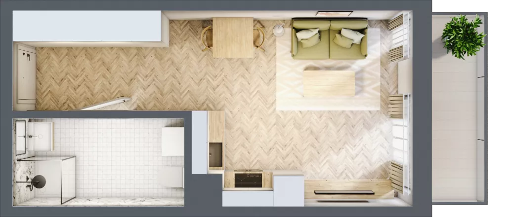1 pokój, mieszkanie 28,90 m², piętro 3, oferta nr M086, ULTRADOM, Radom, Gołębiów, ul. Gołębiowska