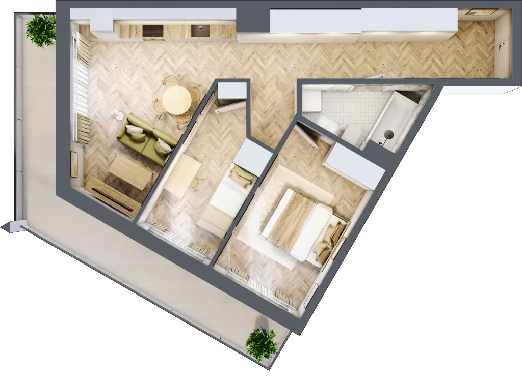 3 pokoje, mieszkanie 56,63 m², piętro 3, oferta nr M089A, ULTRADOM, Radom, Gołębiów, ul. Gołębiowska