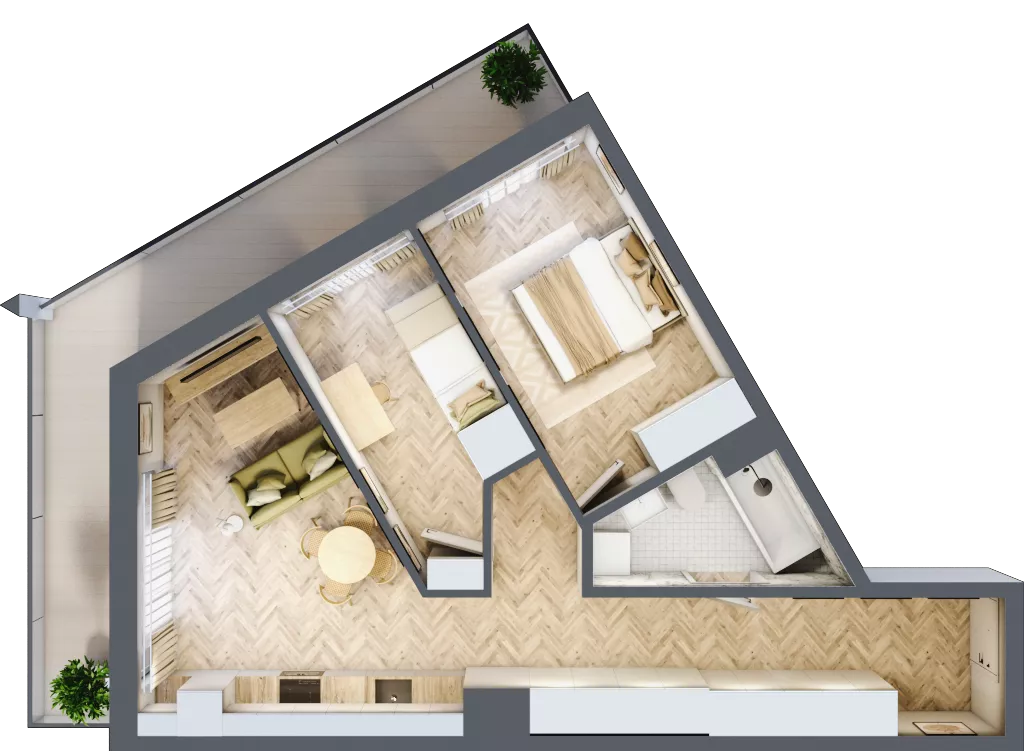 3 pokoje, mieszkanie 56,63 m², piętro 4, oferta nr M115A, ULTRADOM, Radom, Gołębiów, ul. Gołębiowska
