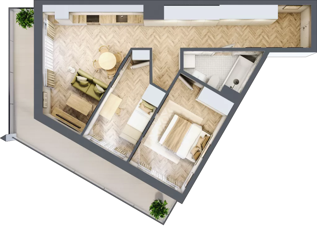 3 pokoje, mieszkanie 56,63 m², piętro 4, oferta nr M116A, ULTRADOM, Radom, Gołębiów, ul. Gołębiowska