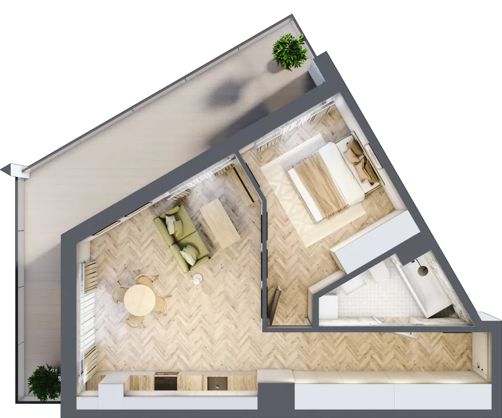 2 pokoje, mieszkanie 49,82 m², piętro 4, oferta nr M124, ULTRADOM, Radom, Gołębiów, ul. Gołębiowska