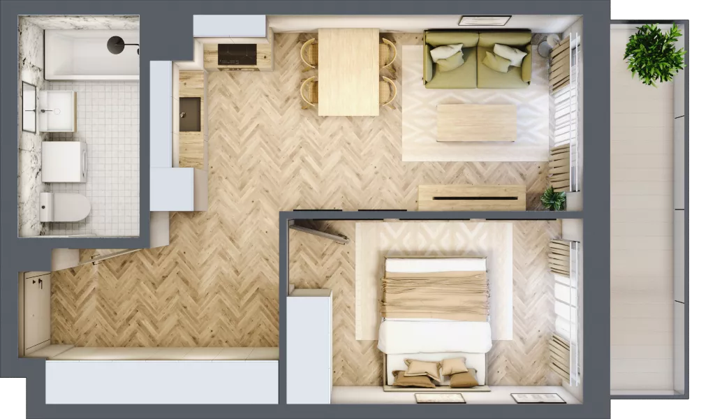 2 pokoje, mieszkanie 39,95 m², piętro 4, oferta nr M127, ULTRADOM, Radom, Gołębiów, ul. Gołębiowska