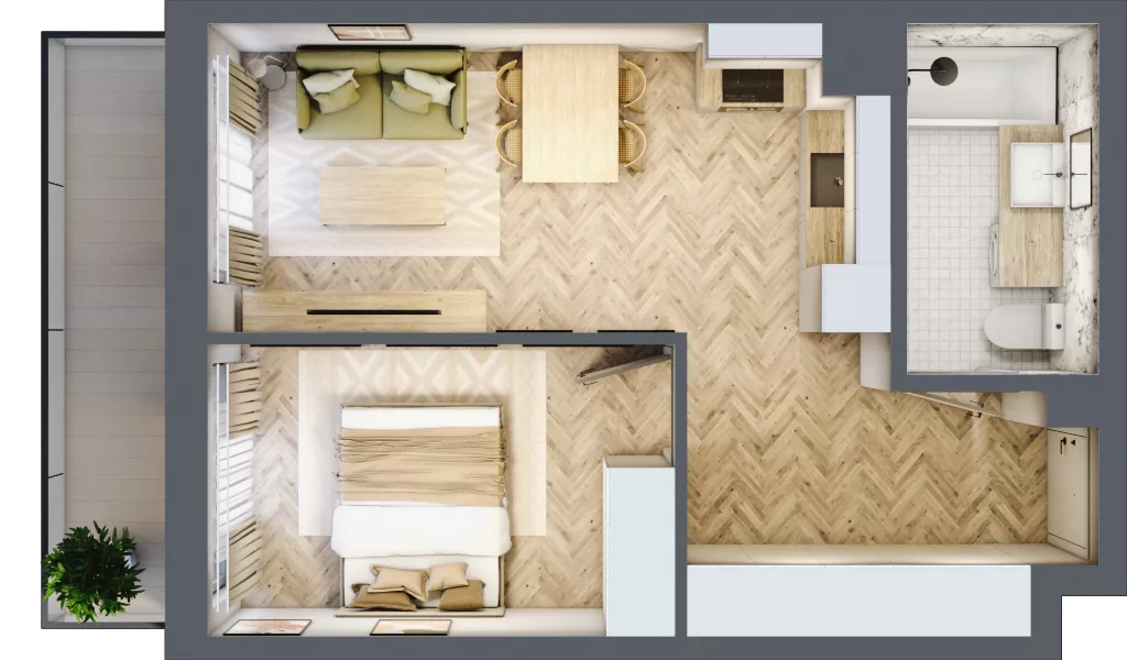 2 pokoje, mieszkanie 39,82 m², piętro 5, oferta nr M143, ULTRADOM, Radom, Gołębiów, ul. Gołębiowska