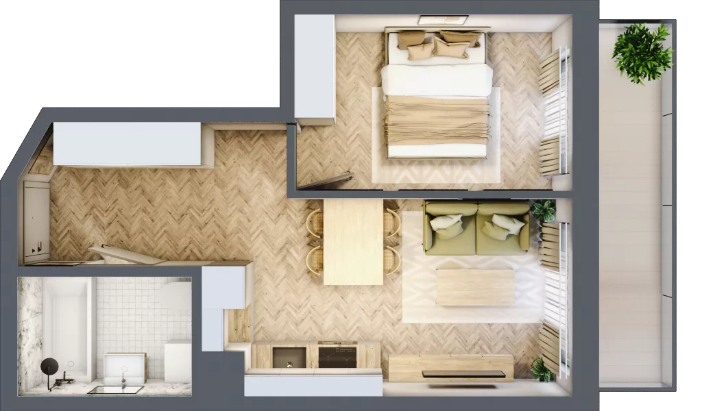 2 pokoje, mieszkanie 34,49 m², piętro 5, oferta nr M155, ULTRADOM, Radom, Gołębiów, ul. Gołębiowska