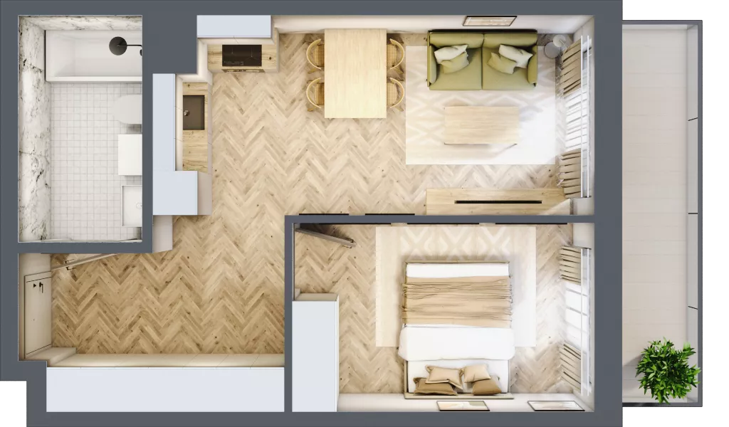 2 pokoje, mieszkanie 39,98 m², piętro 6, oferta nr M163, ULTRADOM, Radom, Gołębiów, ul. Gołębiowska