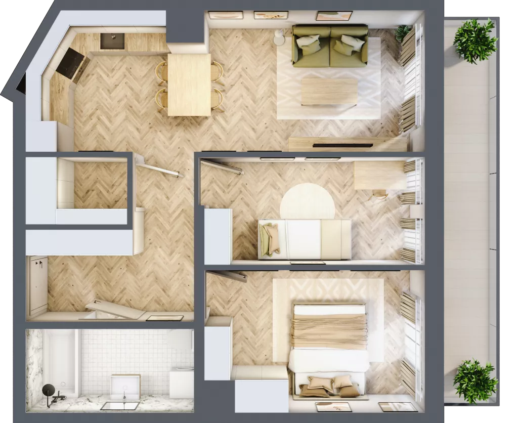 3 pokoje, mieszkanie 57,52 m², piętro 6, oferta nr M165, ULTRADOM, Radom, Gołębiów, ul. Gołębiowska