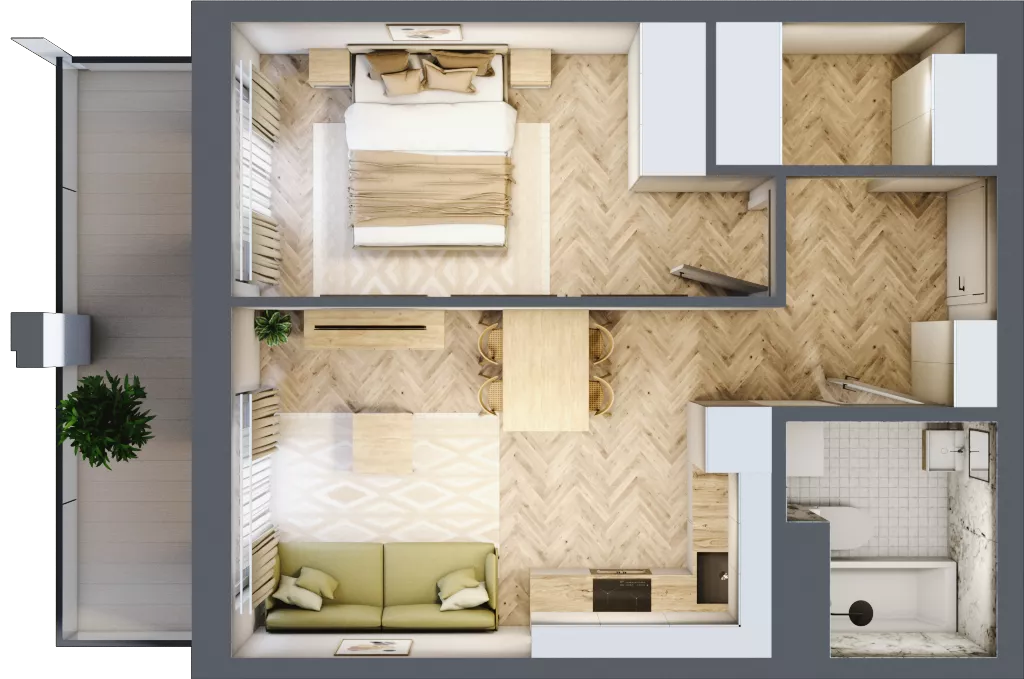 2 pokoje, mieszkanie 38,41 m², parter, oferta nr Budynek 1 Mieszkanie 5, Krakowska Rogatka, Kielce, Centrum, ul. Miodowicza 1