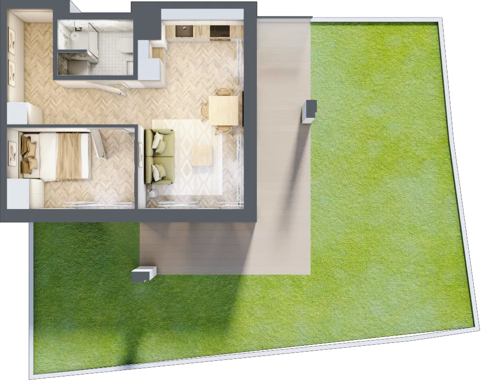 2 pokoje, mieszkanie 33,10 m², parter, oferta nr Budynek 1 Mieszkanie 12, Krakowska Rogatka, Kielce, Centrum, ul. Miodowicza 1