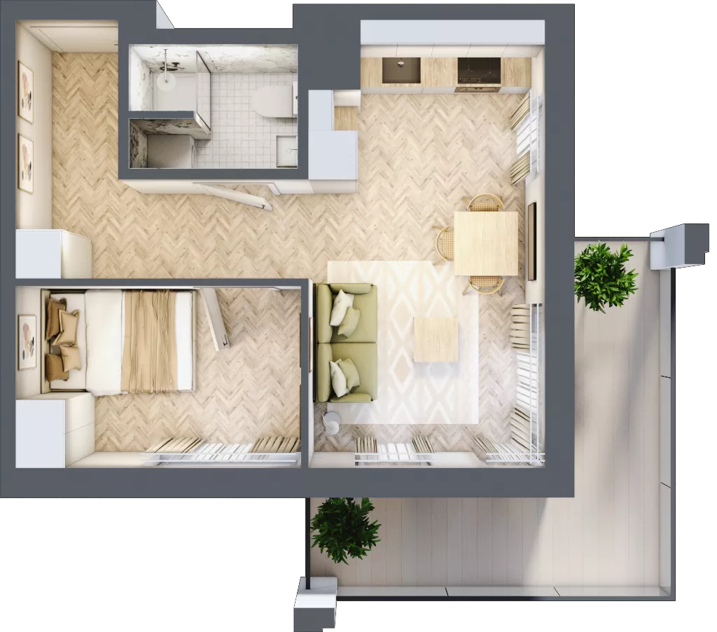 2 pokoje, mieszkanie 33,10 m², piętro 4, oferta nr Budynek 1 Mieszkanie 72, Krakowska Rogatka, Kielce, Centrum, ul. Miodowicza 1