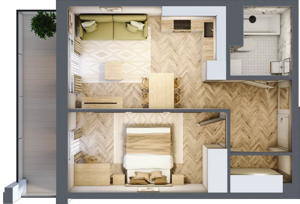 2 pokoje, mieszkanie 38,47 m², parter, oferta nr Budynek 1 Mieszkanie 96, Krakowska Rogatka, Kielce, Centrum, ul. Miodowicza 1