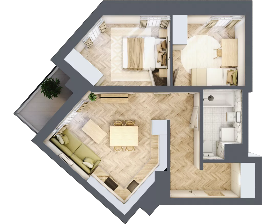 3 pokoje, mieszkanie 48,09 m², piętro 13, oferta nr M180, Sky Trust II , Kielce, Bocianek, al. Solidarności / ul. Świętokrzyska