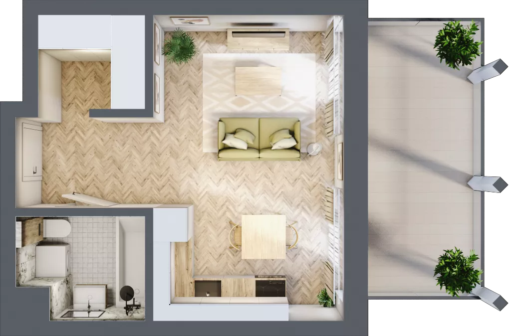 1 pokój, mieszkanie 29,32 m², piętro 1, oferta nr A.03, Browar Hugo Scobel, Gliwice, Śródmieście, ul. Piwna