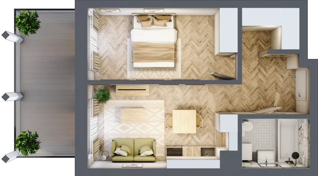 2 pokoje, mieszkanie 37,73 m², piętro 2, oferta nr A.23, Browar Hugo Scobel, Gliwice, Śródmieście, ul. Piwna
