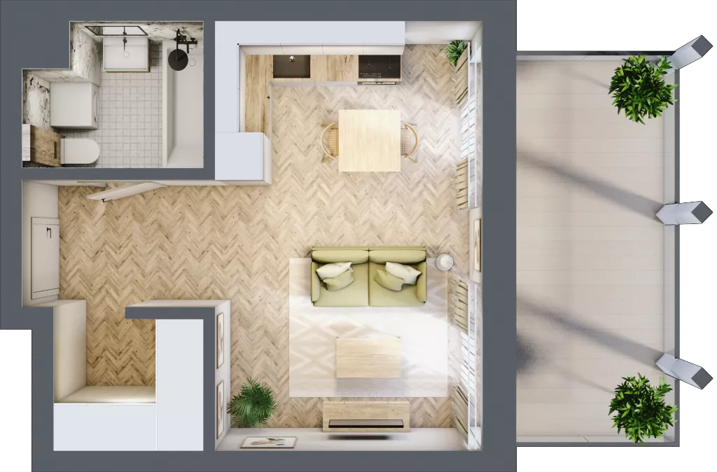 1 pokój, mieszkanie 29,32 m², piętro 2, oferta nr A.32, Browar Hugo Scobel, Gliwice, Śródmieście, ul. Piwna