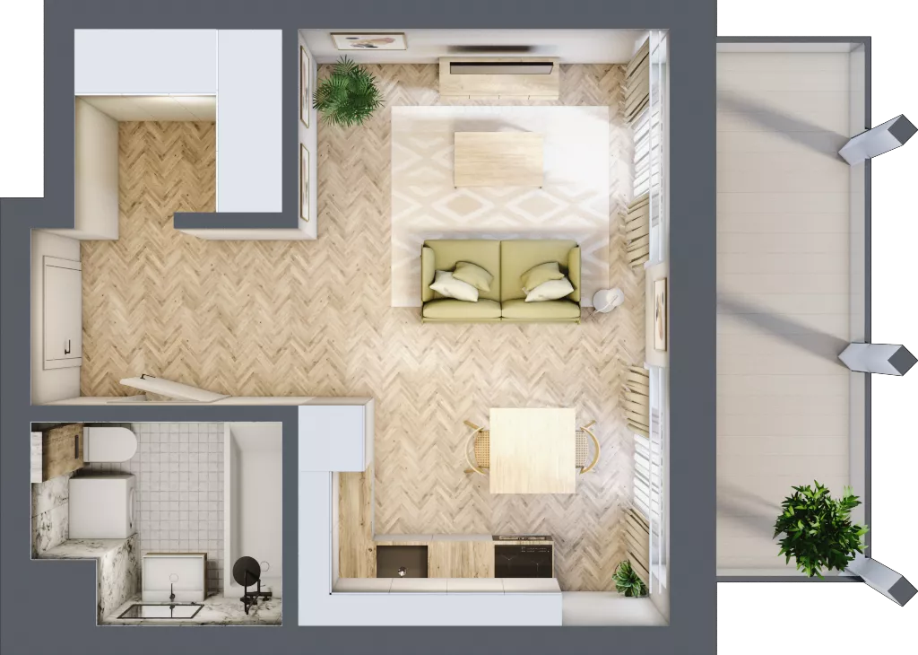 1 pokój, mieszkanie 29,32 m², piętro 4, oferta nr A.54, Browar Hugo Scobel, Gliwice, Śródmieście, ul. Piwna