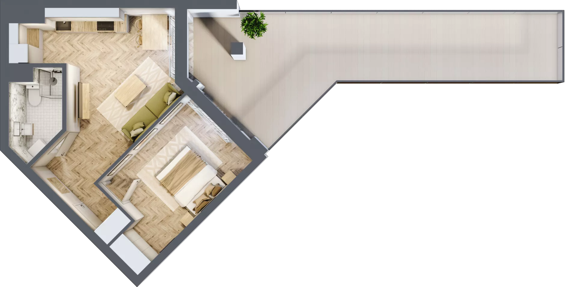 2 pokoje, lokal inwestycyjny 40,57 m², piętro 2, oferta nr L14, Sky Trust II - lokale inwestycyjne, Kielce, Bocianek, al. Solidarności / ul. Świętokrzyska