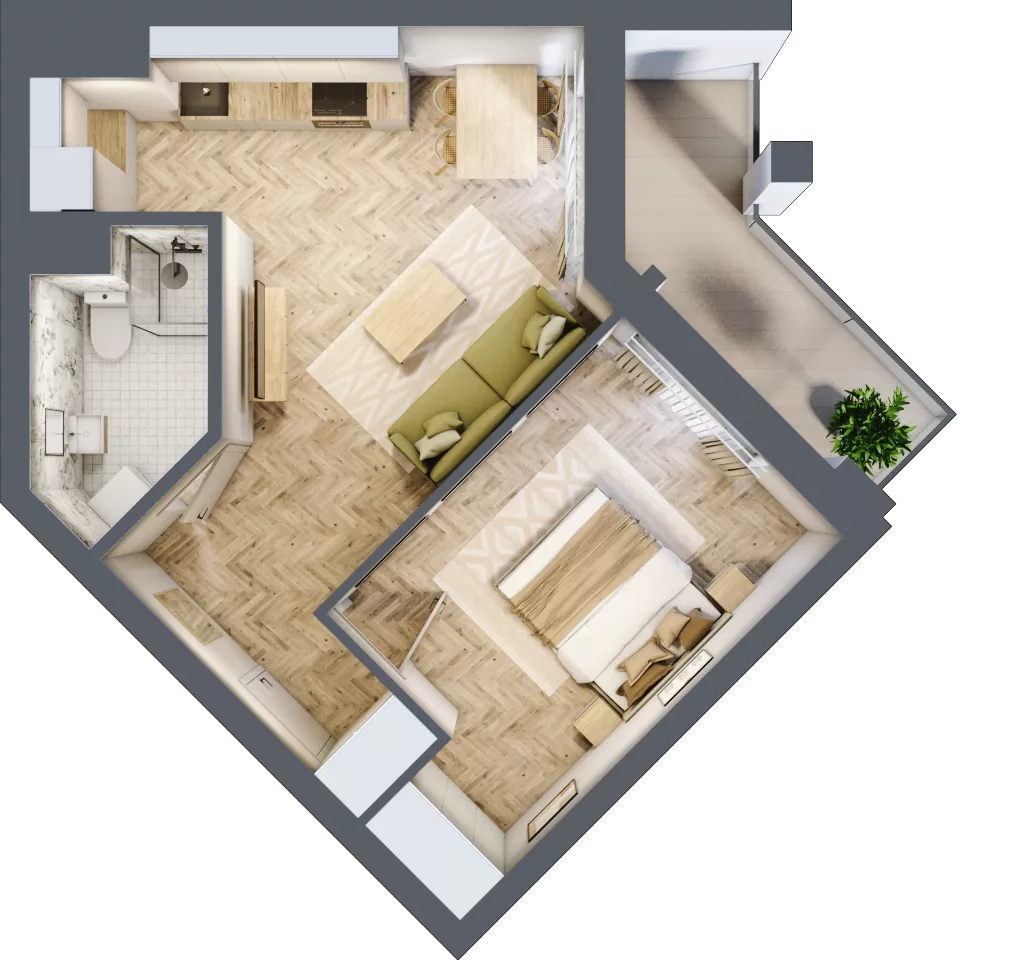 2 pokoje, lokal inwestycyjny 40,57 m², piętro 4, oferta nr L65, Sky Trust II - lokale inwestycyjne, Kielce, Bocianek, al. Solidarności / ul. Świętokrzyska