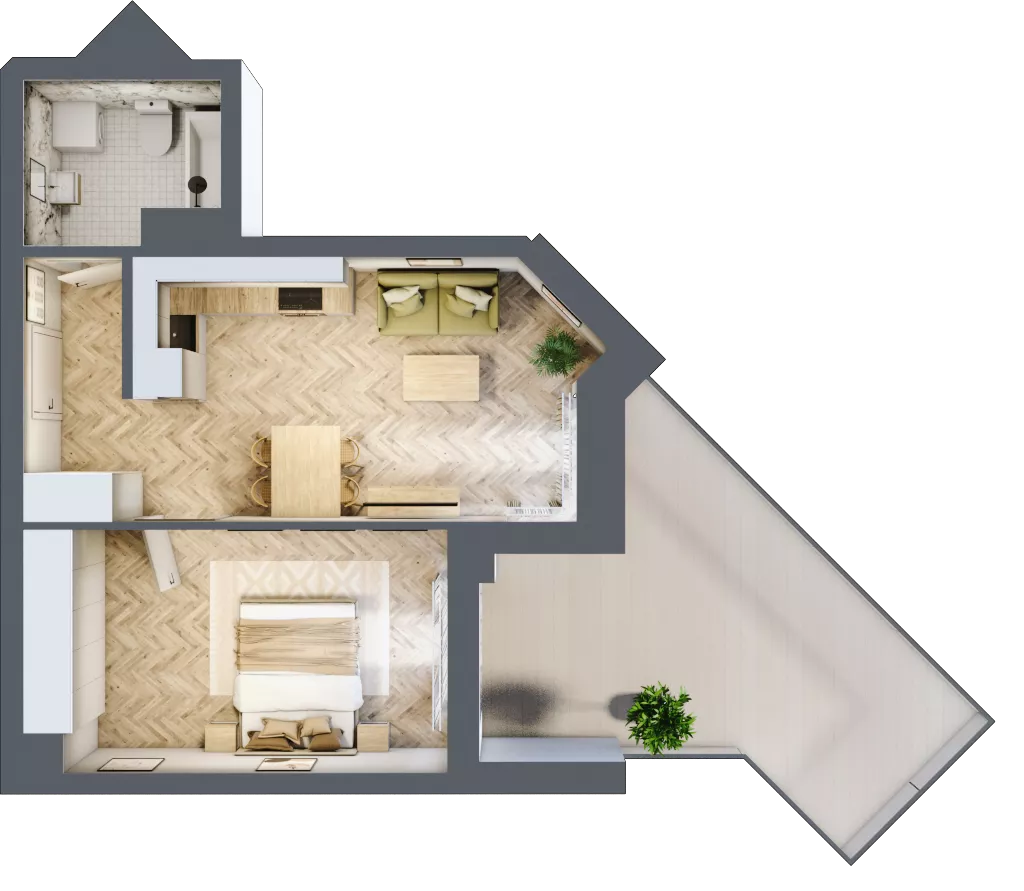 2 pokoje, lokal inwestycyjny 41,93 m², piętro 5, oferta nr L82, Sky Trust II - lokale inwestycyjne, Kielce, Bocianek, al. Solidarności / ul. Świętokrzyska