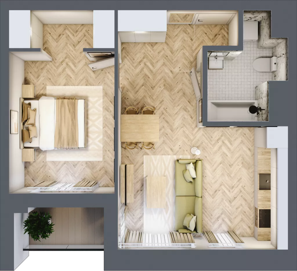 2 pokoje, lokal inwestycyjny 46,56 m², piętro 7, oferta nr L107, Sky Trust II - lokale inwestycyjne, Kielce, Bocianek, al. Solidarności / ul. Świętokrzyska