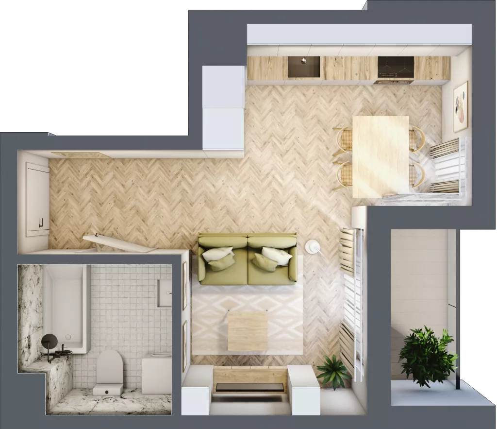 1 pokój, mieszkanie 25,93 m², piętro 3, oferta nr B, Dzielnica Trust, Kielce, Na Stoku, ul. Gen. Władysława Sikorskiego