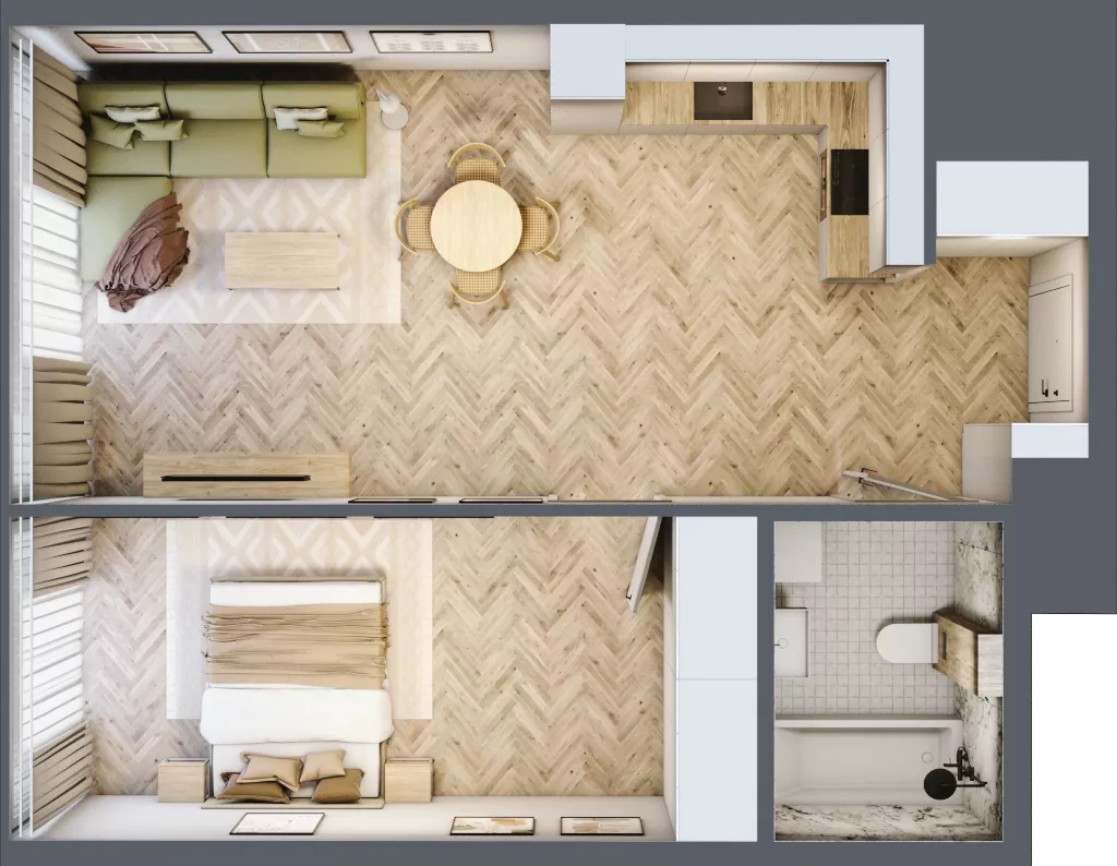2 pokoje, mieszkanie 52,18 m², piętro 24, oferta nr M.336, O27 Apartamenty Opolska, Katowice, Śródmieście, ul. Opolska 27
