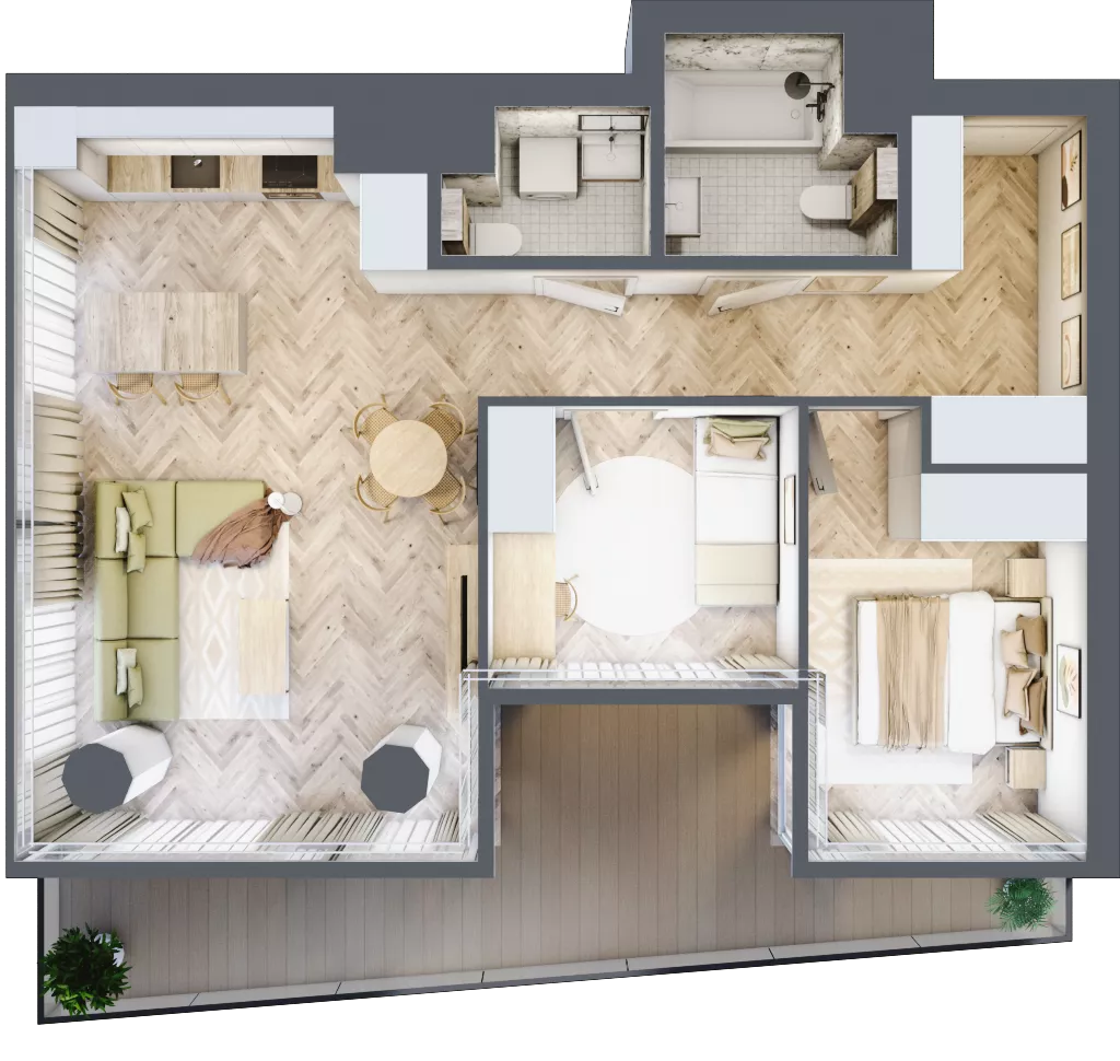 3 pokoje, apartament 67,13 m², piętro 6, oferta nr M.9, O27 Apartamenty Opolska, Katowice, Śródmieście, ul. Opolska 27