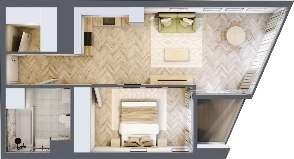 2 pokoje, mieszkanie 50,94 m², piętro 11, oferta nr M.96, O27 Apartamenty Opolska, Katowice, Śródmieście, ul. Opolska 27
