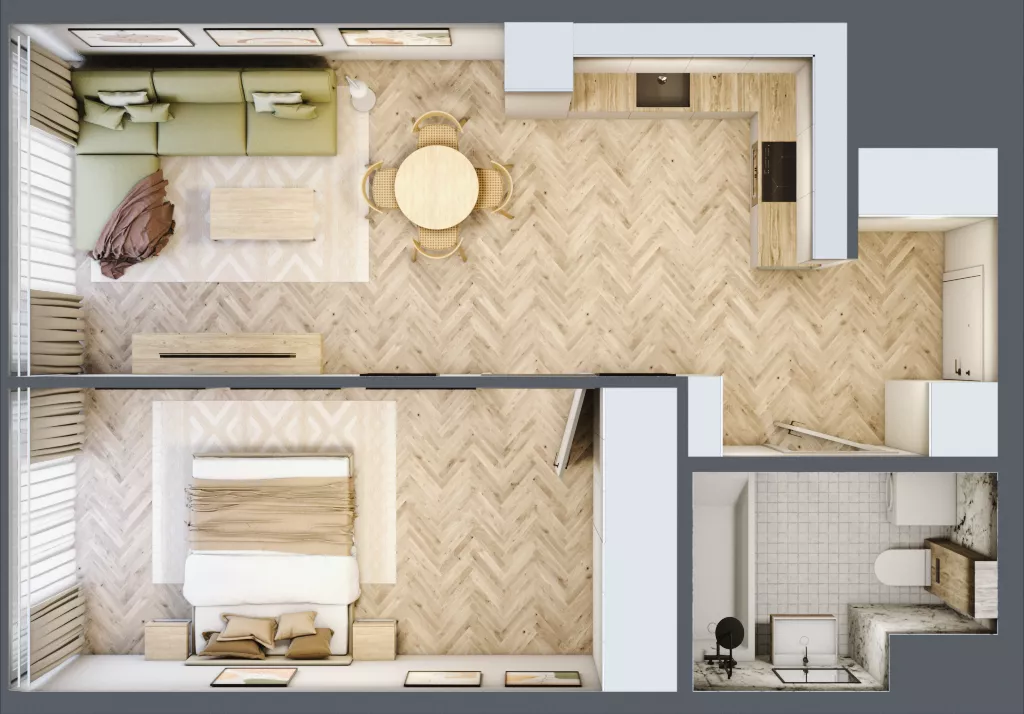 2 pokoje, mieszkanie 47,41 m², piętro 25, oferta nr M.355, O27 Apartamenty Opolska, Katowice, Śródmieście, ul. Opolska 27