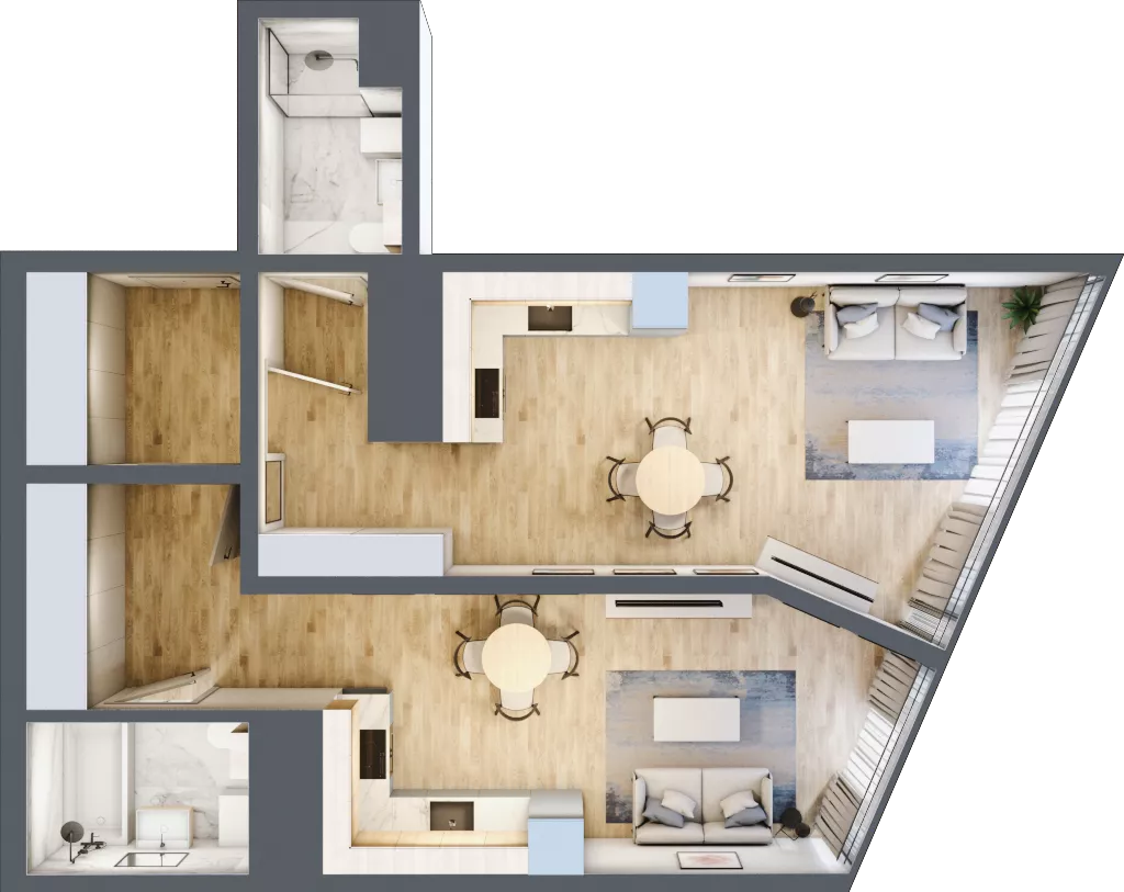2 pokoje, mieszkanie 64,97 m², piętro 23, oferta nr M.311, O27 Apartamenty Opolska, Katowice, Śródmieście, ul. Opolska 27