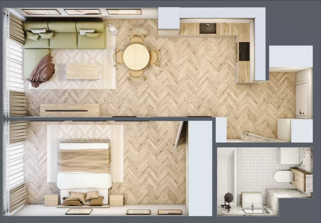 2 pokoje, mieszkanie 47,19 m², piętro 26, oferta nr M.374, O27 Apartamenty Opolska, Katowice, Śródmieście, ul. Opolska 27
