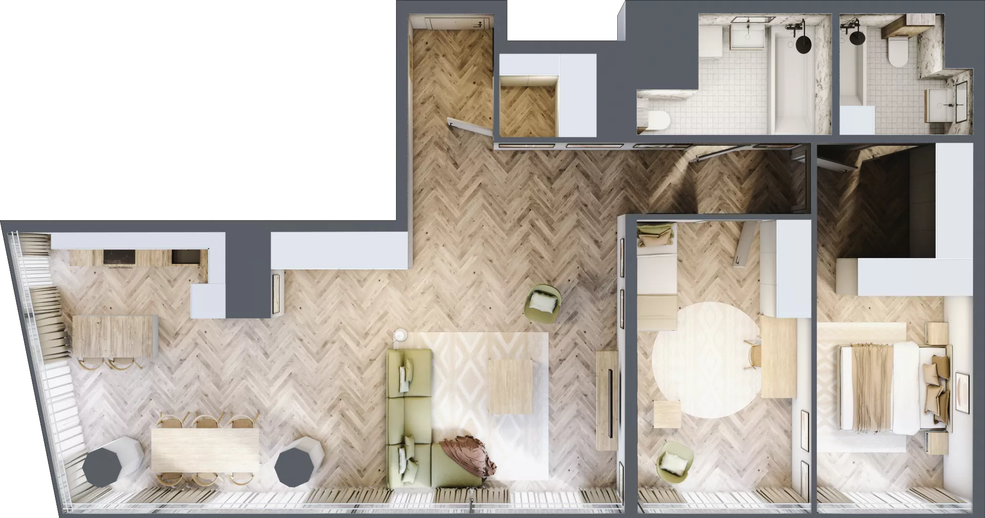 3 pokoje, apartament 106,32 m², piętro 28, oferta nr M.405, O27 Apartamenty Opolska, Katowice, Śródmieście, ul. Opolska 27
