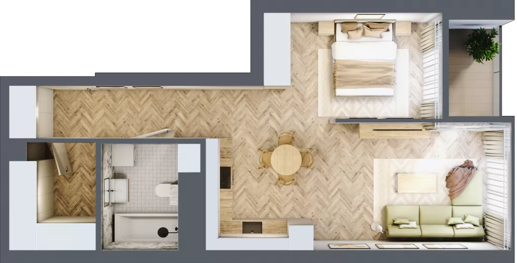 1 pokój, mieszkanie 52,49 m², piętro 8, oferta nr M.38, O27 Apartamenty Opolska, Katowice, Śródmieście, ul. Opolska 27