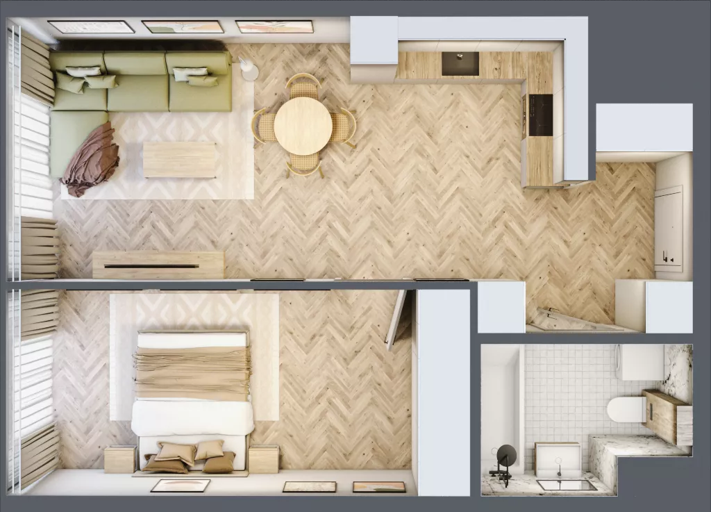 2 pokoje, mieszkanie 49,10 m², piętro 23, oferta nr M.317, O27 Apartamenty Opolska, Katowice, Śródmieście, ul. Opolska 27