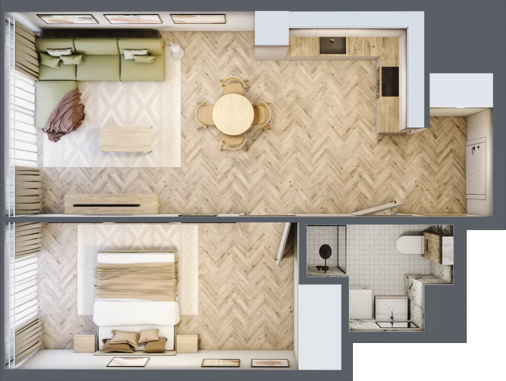 2 pokoje, mieszkanie 48,60 m², piętro 23, oferta nr M.316, O27 Apartamenty Opolska, Katowice, Śródmieście, ul. Opolska 27