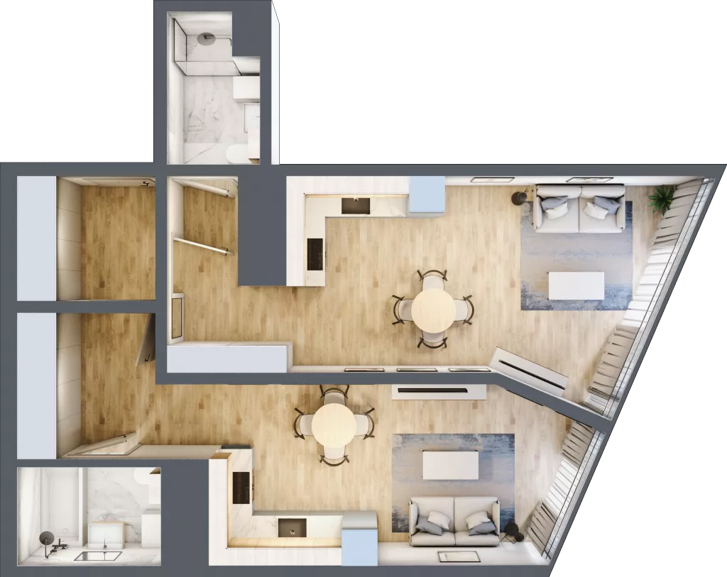 2 pokoje, mieszkanie 64,97 m², piętro 26, oferta nr M.365, O27 Apartamenty Opolska, Katowice, Śródmieście, ul. Opolska 27