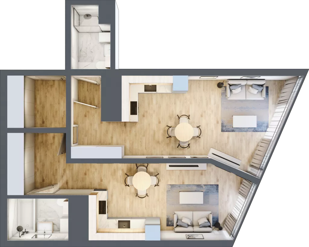 2 pokoje, mieszkanie 64,60 m², piętro 20, oferta nr M.257, O27 Apartamenty Opolska, Katowice, Śródmieście, ul. Opolska 27